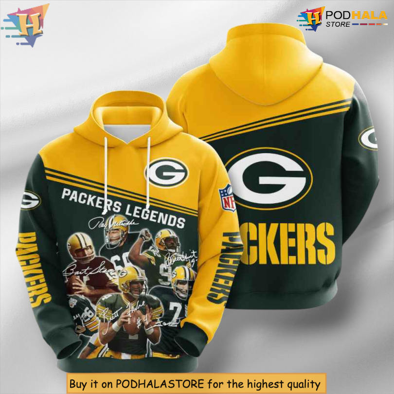 USA Sports Design Green Bay Packers Vintage Hoodie 3D For NFL Supporters