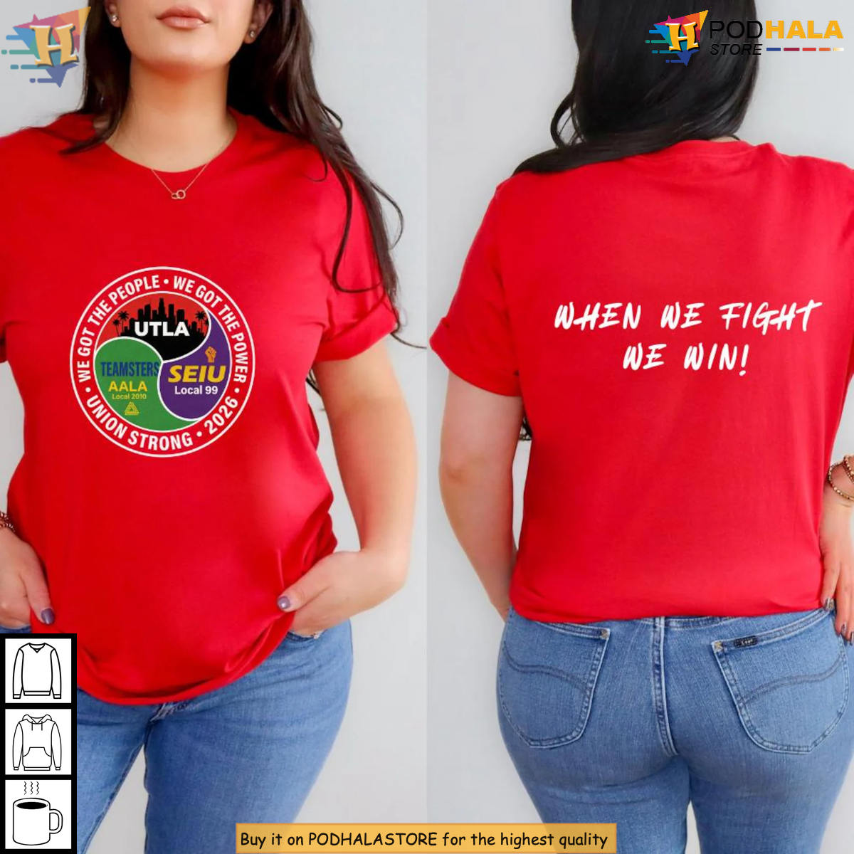 UTLA SEIU Strike Rally Protest Apparel Worker Shirt Labor Union Strong