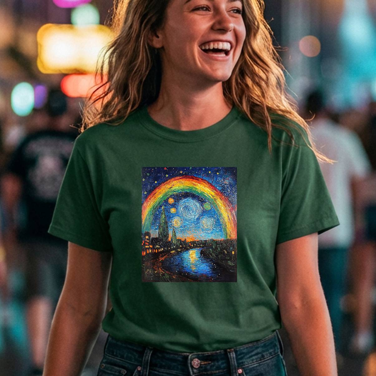 Van Gogh Style Starry Night LGBT Tshirt Rainbow Pride Month Graphic Men Van Gogh Style Starry Night LGBT Tshirt Rainbow Pride Month Graphic Men