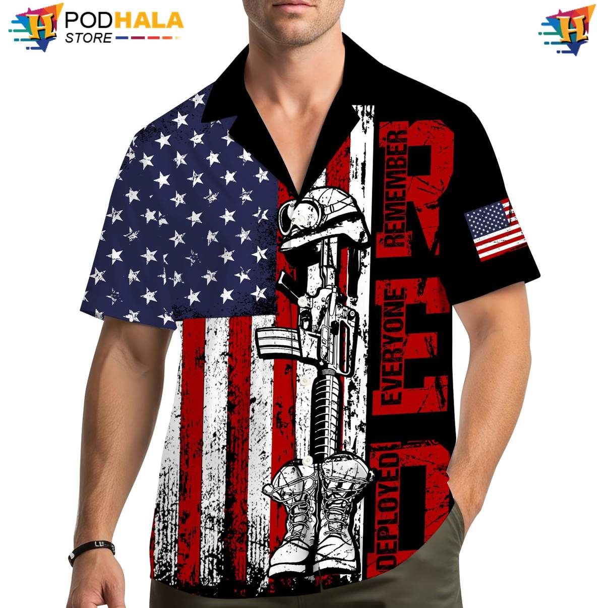 Veteran Memorial Airplane Hawaiian Shirt Mens Patriotic Military Plane Gear