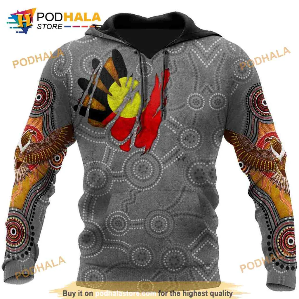 Vibrant Aboriginal Art 3d Hoodie Featuring Bold Indigenous Design