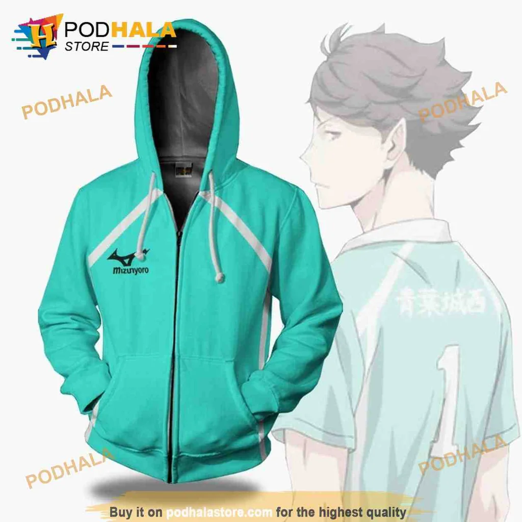 Vibrant Aoba Johsai Libero 3d Hoodie Featuring Mizunoryo Design