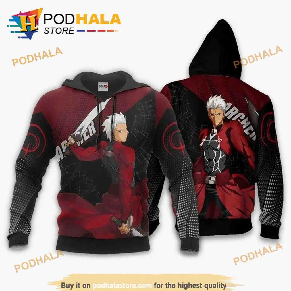 Vibrant Archer Fate Stay Night 3d Hoodie With Striking Design And Bold Colors