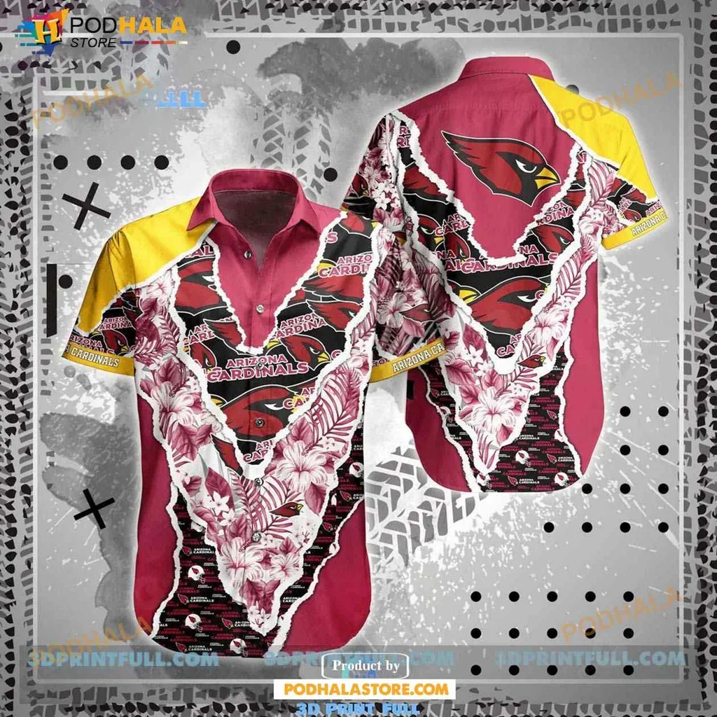 Vibrant Arizona Cardinals Hawaiian Shirt With Tropical Floral Patterns