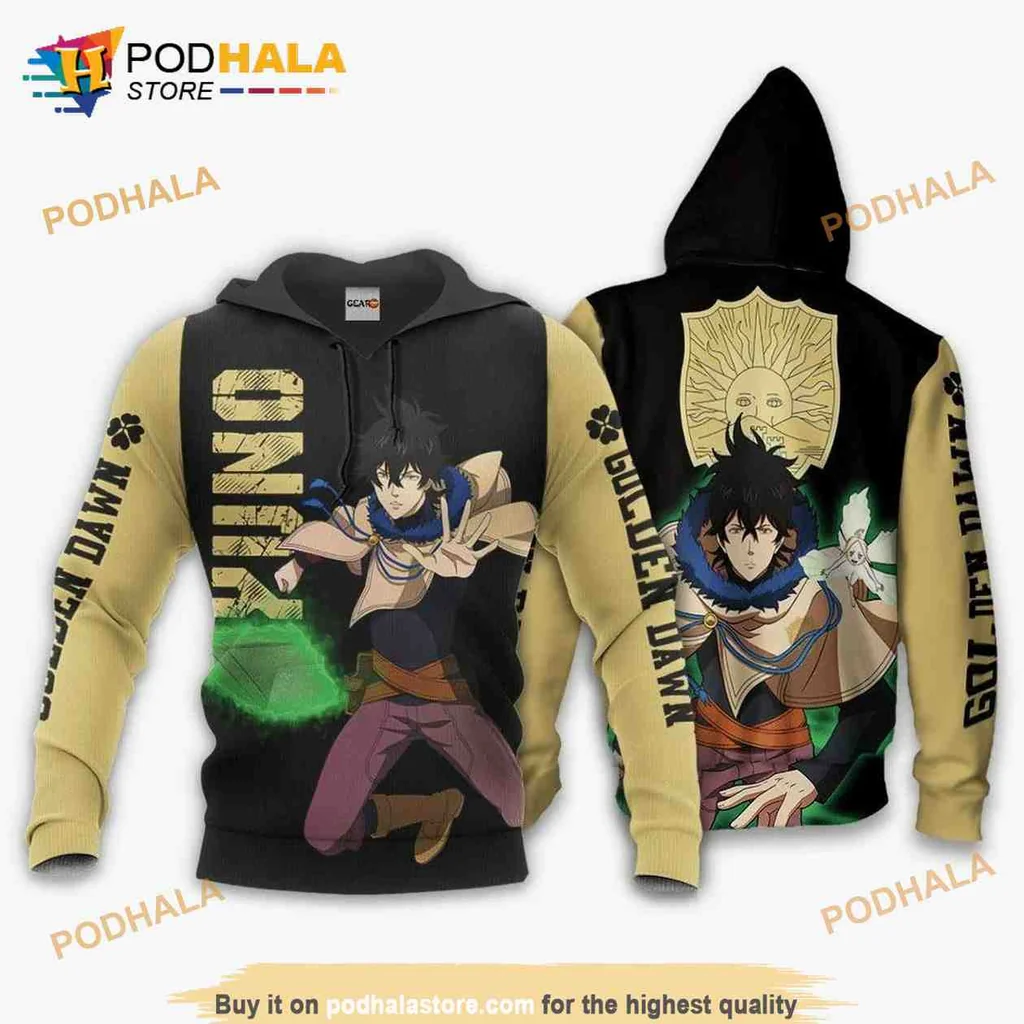 Vibrant Black Clover Character 3d Hoodie Featuring Dynamic Magical Design
