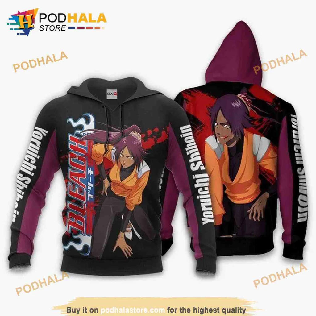 Vibrant Bleach Anime Character 3d Hoodie With Dynamic Action Pose