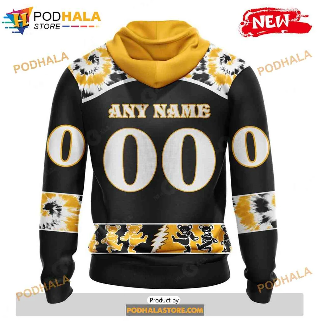 Vibrant Boston Bruins Grateful Dead All Over Print Hoodie Featuring Colorful Skull Design Vibrant Boston Bruins Grateful Dead All Over Print Hoodie Featuring Colorful Skull Design
