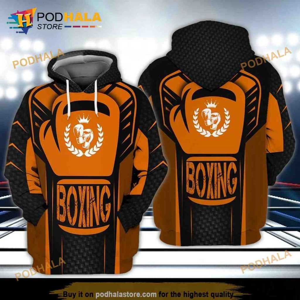 Vibrant Boxing Gloves 3d Hoodie With Crown And Bold Design