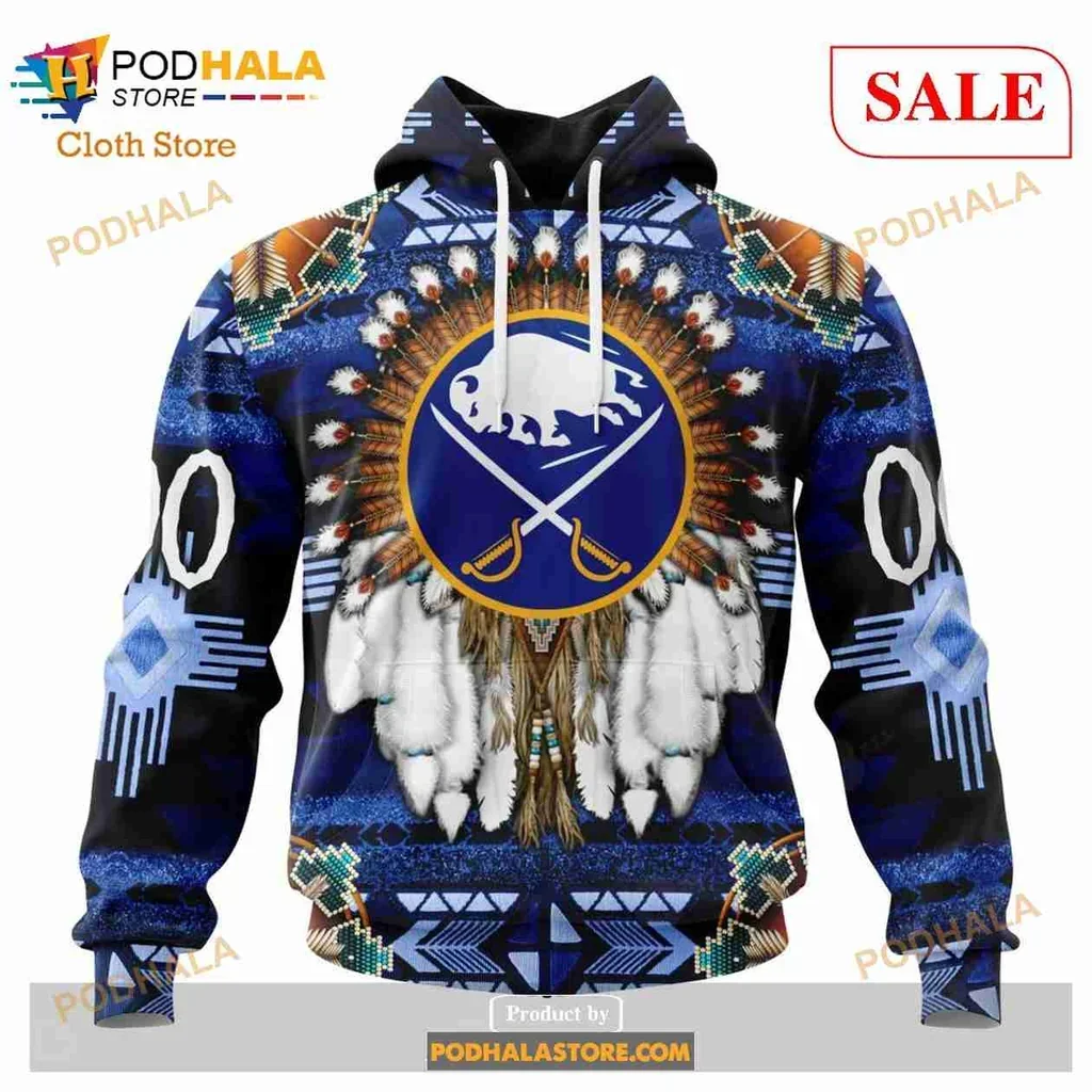 Vibrant Buffalo Tribal 3d Hoodie With Native American Motifs