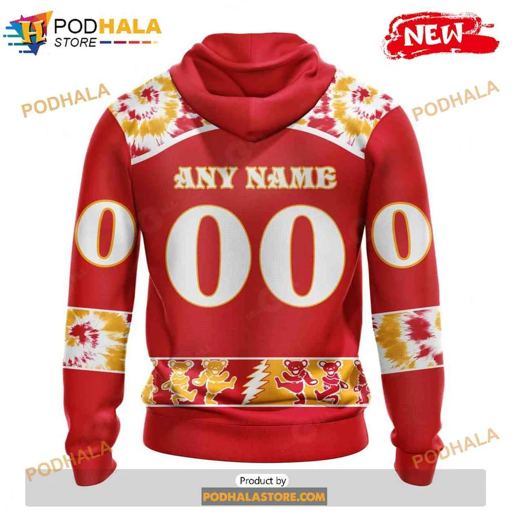 Vibrant Calgary Flames Grateful Dead All Over Print Hoodie With Colorful Tie Dye Design Vibrant Calgary Flames Grateful Dead All Over Print Hoodie With Colorful Tie Dye Design