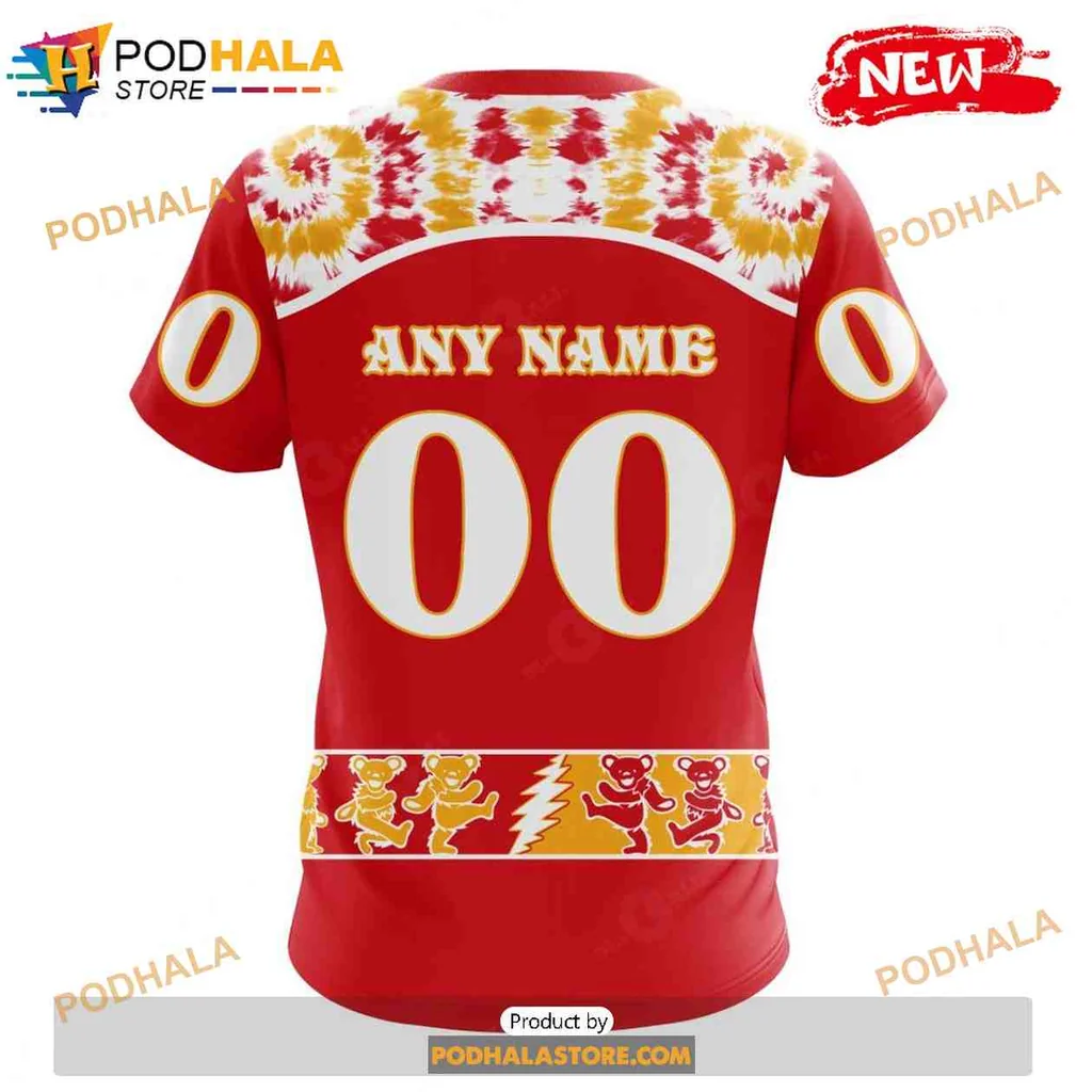 Vibrant Calgary Flames Grateful Dead 3D Print Hoodie With Colorful Tie Dye Design Vibrant Calgary Flames Grateful Dead 3D Print Hoodie With Colorful Tie Dye Design