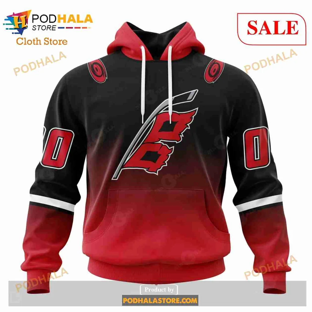 Vibrant Carolina Hurricanes 3d Hoodie With Bold Gradient Design