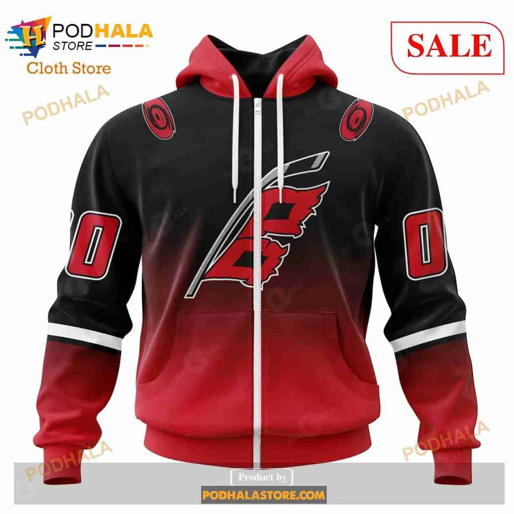 Vibrant Carolina Hurricanes All Over Print Hoodie With Bold Gradient Design Vibrant Carolina Hurricanes All Over Print Hoodie With Bold Gradient Design