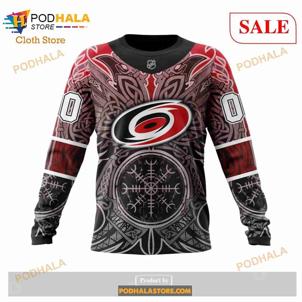 Vibrant Carolina Hurricanes Viking Symbols 3d Hoodie Featuring Bold Design - Product View 6 Vibrant Carolina Hurricanes Viking Symbols 3d Hoodie Featuring Bold Design - Product View 6