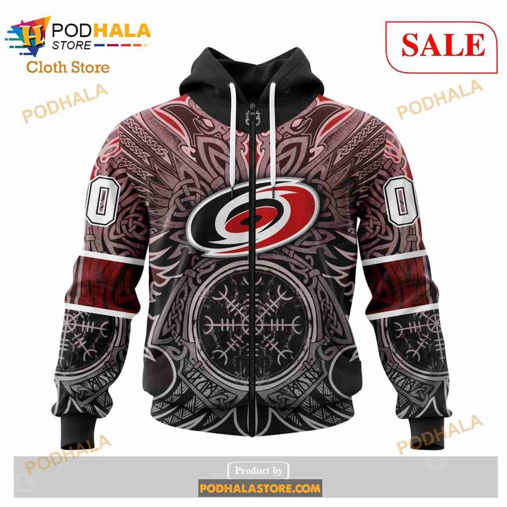 Vibrant Carolina Hurricanes Viking Symbols 3d Hoodie Featuring Bold Design - Product View 7 Vibrant Carolina Hurricanes Viking Symbols 3d Hoodie Featuring Bold Design - Product View 7