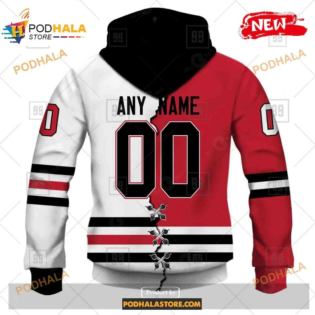 Vibrant Chicago Blackhawks AOP Hoodie With Bold Logo And Colorful Design Vibrant Chicago Blackhawks AOP Hoodie With Bold Logo And Colorful Design