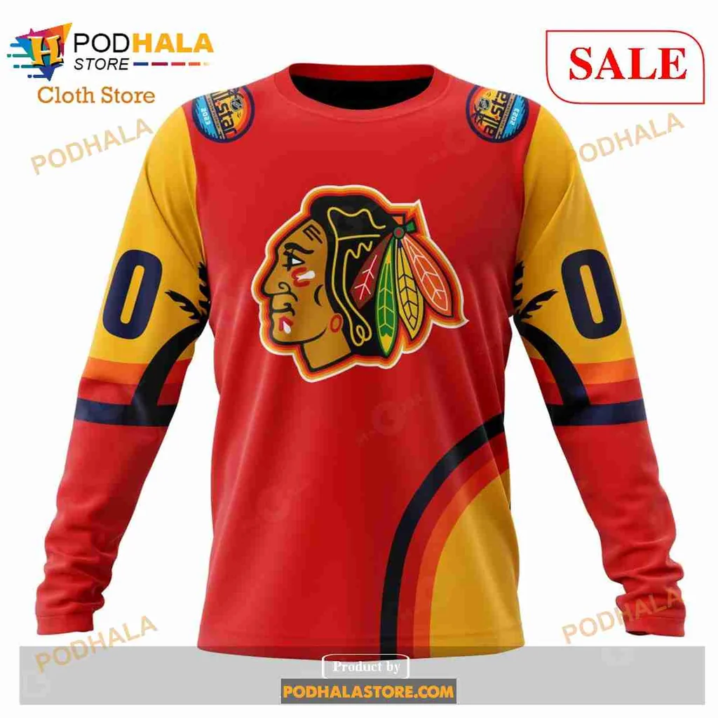 Vibrant Chicago Blackhawks 3D Print Hoodie With Bold Red And Yellow Design Vibrant Chicago Blackhawks 3D Print Hoodie With Bold Red And Yellow Design