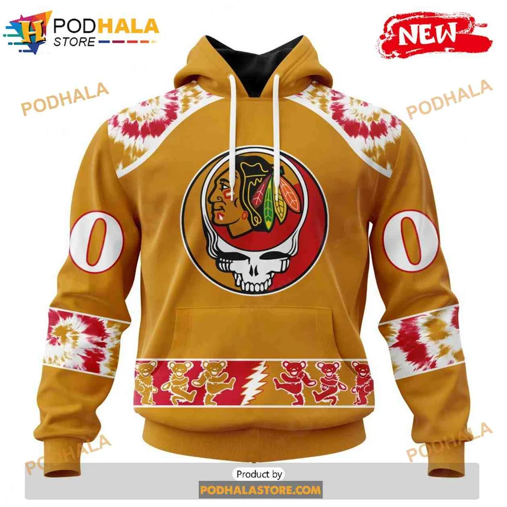Vibrant Chicago Blackhawks Grateful Dead 3d Hoodie With Unique Design