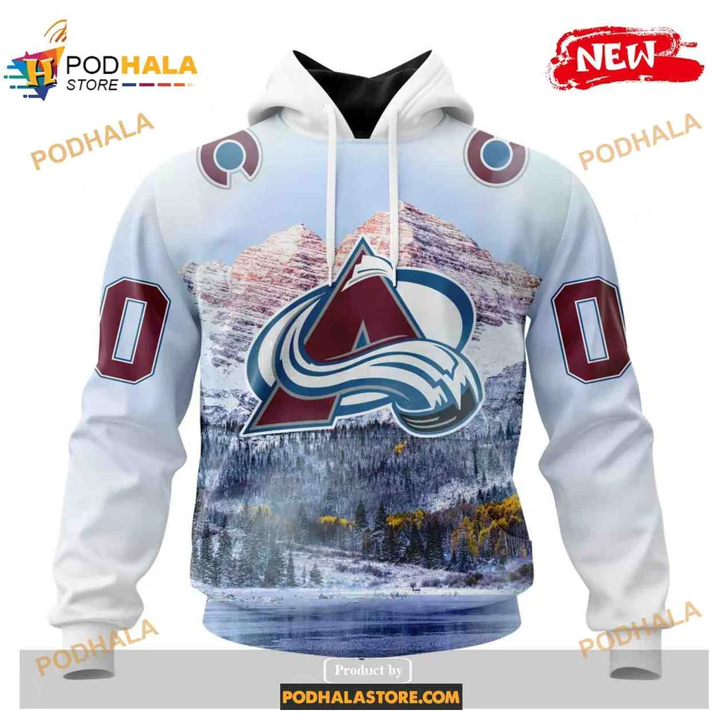 Vibrant Colorado Avalanche 3d Hoodie Featuring Rocky Mountain Design