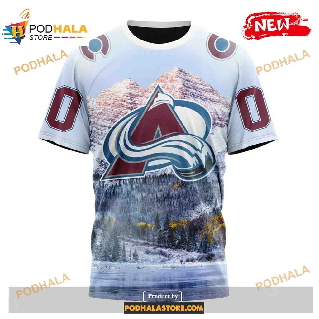 Vibrant Colorado Avalanche AOP Hoodie Featuring Rocky Mountain Design Vibrant Colorado Avalanche AOP Hoodie Featuring Rocky Mountain Design