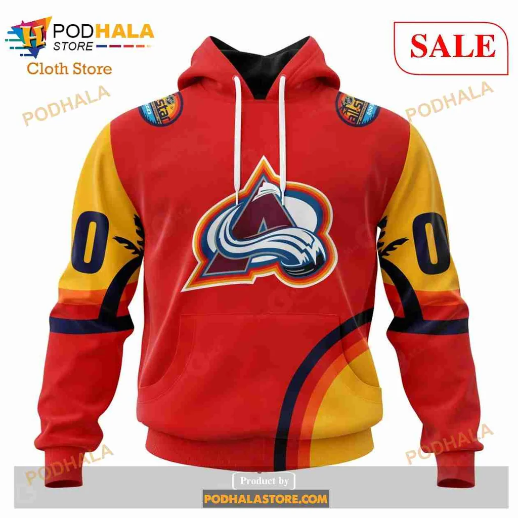 Vibrant Colorado Avalanche 3d Hoodie With Dynamic Sunset Design
