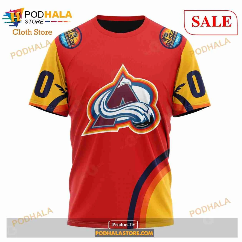 Vibrant Colorado Avalanche 3d Hoodie With Dynamic Sunset Design - Product View 6 Vibrant Colorado Avalanche 3d Hoodie With Dynamic Sunset Design - Product View 6
