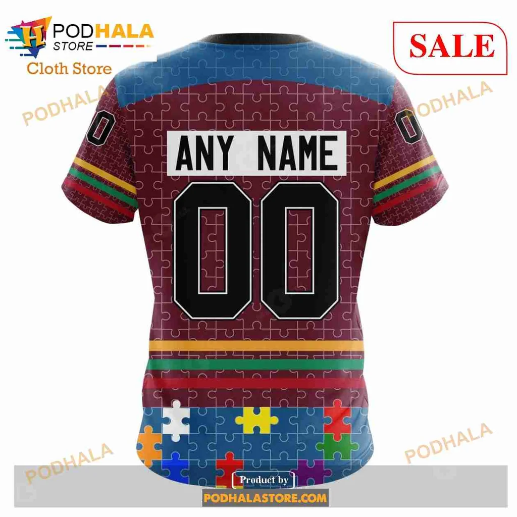 Vibrant Colorado Avalanche Autism Awareness Hoodie With Colorful Puzzle Design - Product View 7 Vibrant Colorado Avalanche Autism Awareness Hoodie With Colorful Puzzle Design - Product View 7