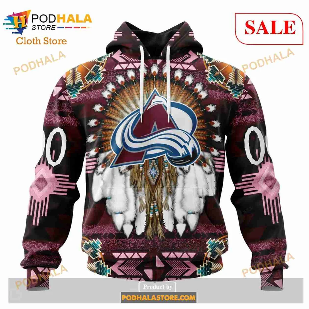 Vibrant Colorado Avalanche Native American Hoodie With Intricate Design