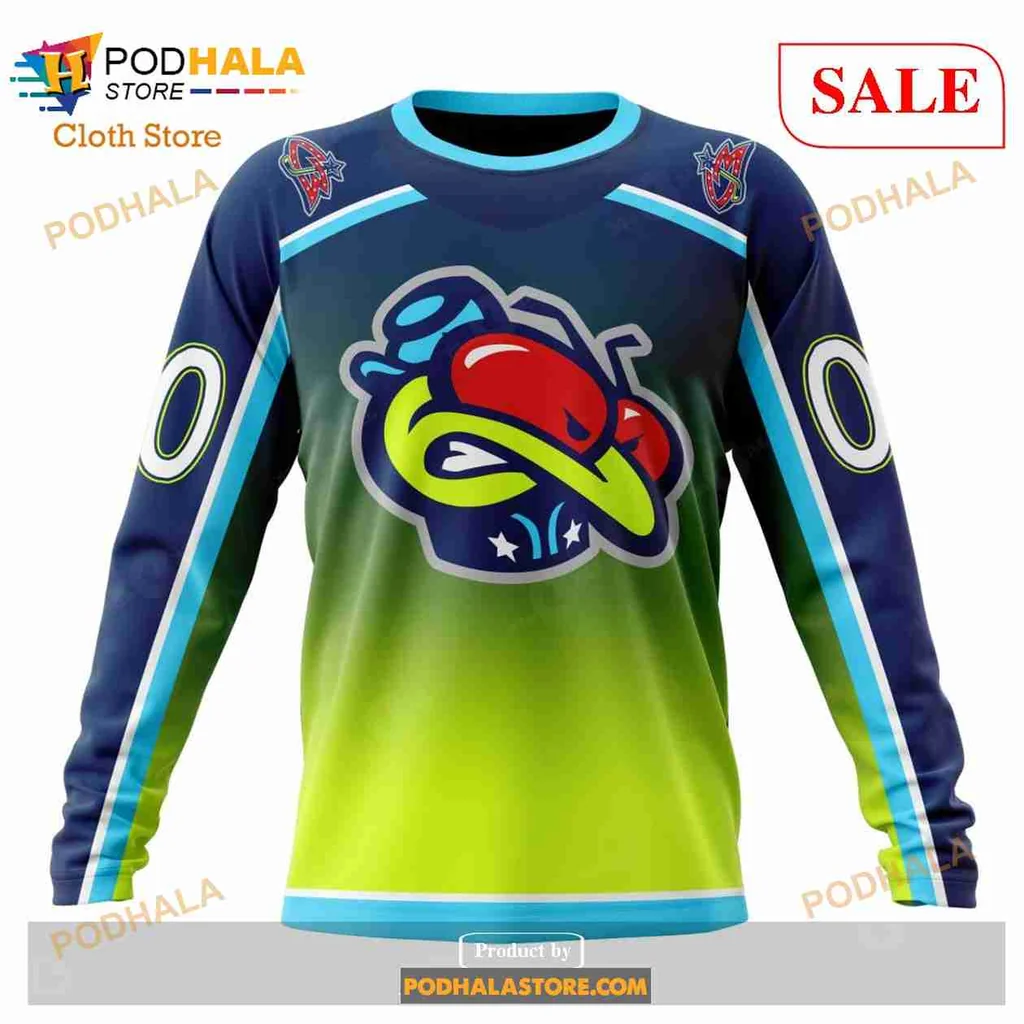 Vibrant Columbus Blue Jackets Hoodie With Cartoon Bird Gradient Design - View 3 Vibrant Columbus Blue Jackets Hoodie With Cartoon Bird Gradient Design - View 3
