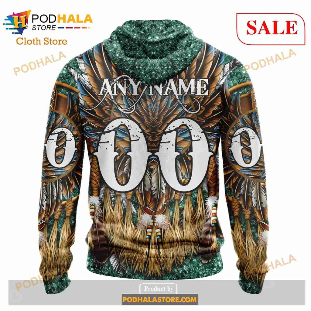 Vibrant Dallas Stars Tribal AOP Hoodie With Cultural Design And Logo Vibrant Dallas Stars Tribal AOP Hoodie With Cultural Design And Logo