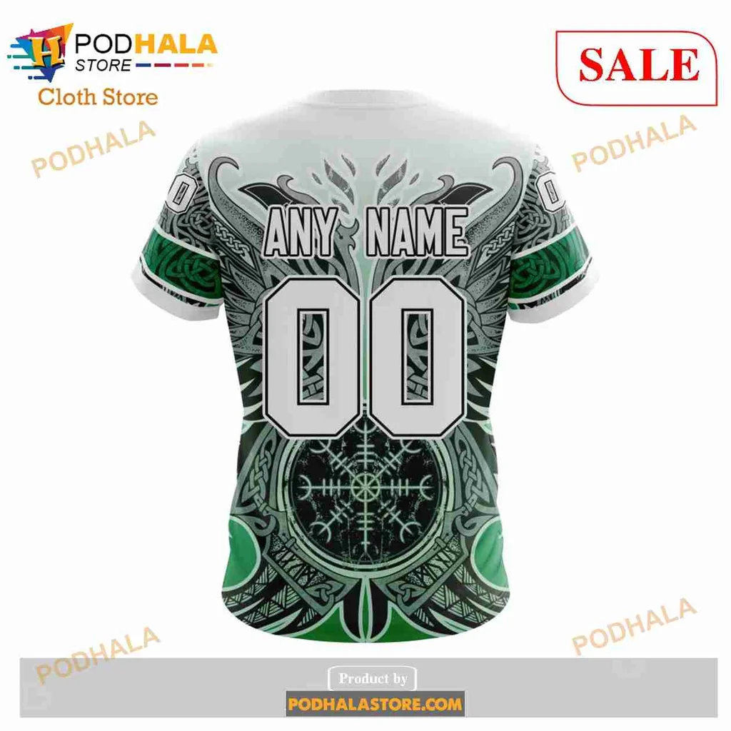 Vibrant Dallas Stars Viking Symbols All Over Print Hoodie With Intricate Design Vibrant Dallas Stars Viking Symbols All Over Print Hoodie With Intricate Design
