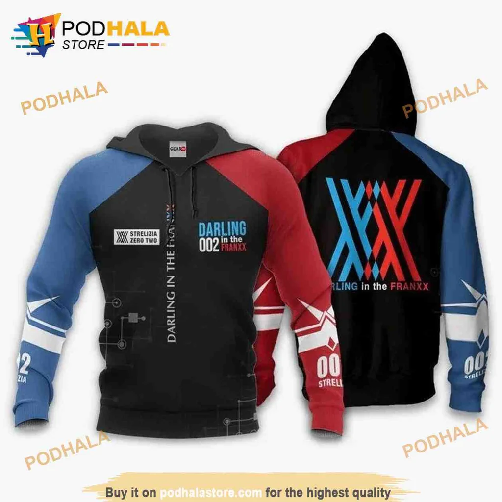 Vibrant Darling In The Franxx 3d Hoodie Featuring Zero Two Code 002 Design