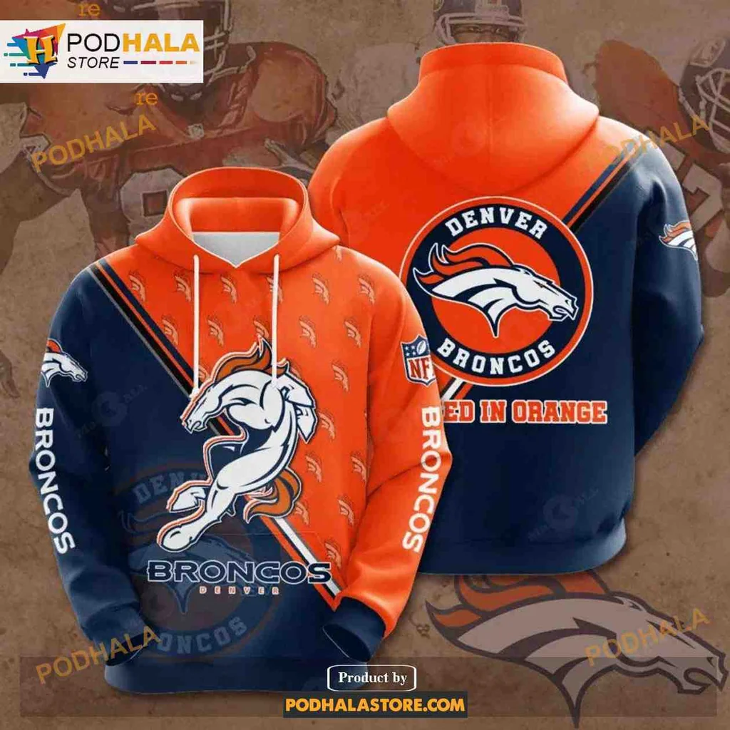 Vibrant Denver Broncos 3d Hoodie Featuring Dynamic Team Logo And Colors