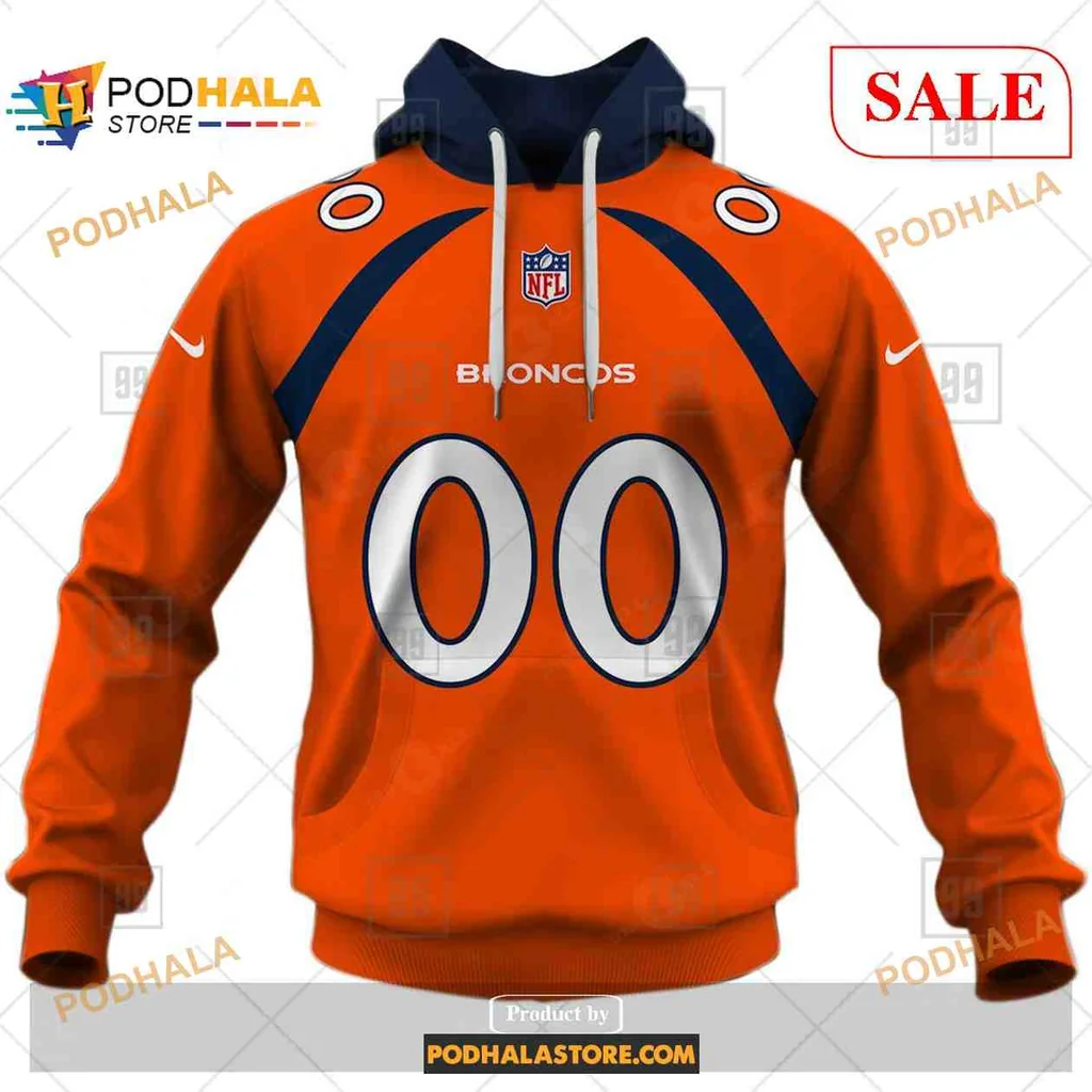 Vibrant Denver Broncos 3d Hoodie, Sporty Orange Team Pride Design