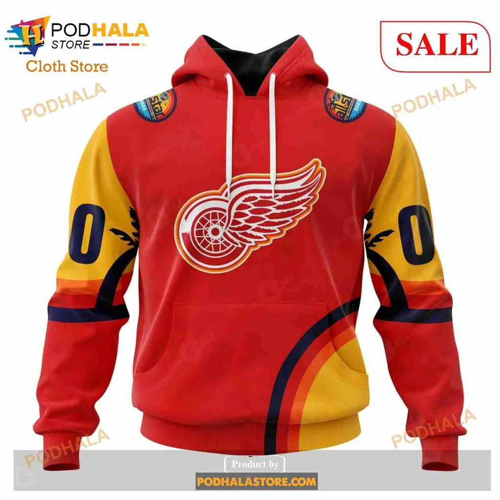Vibrant Detroit Red Wings 3d Hoodie With Bold Logo And Sporty Stripes