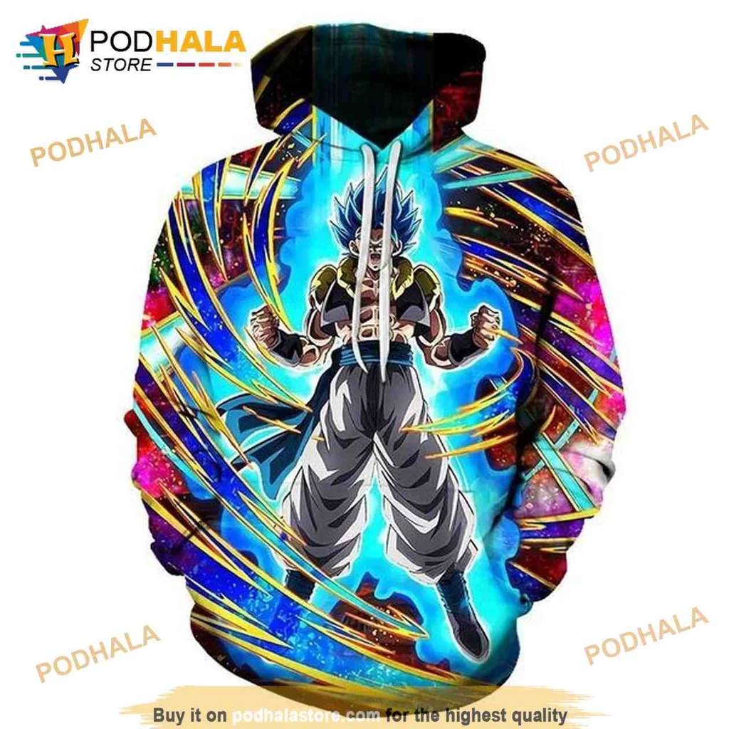 Vibrant Dragon Ball Character 3d Hoodie With Energetic Design