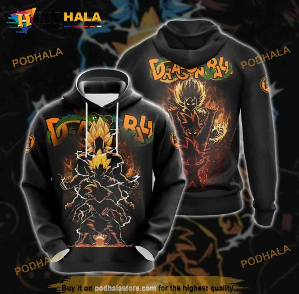 Vibrant Dragon Ball Z 3d Hoodie Featuring Dynamic Character Design