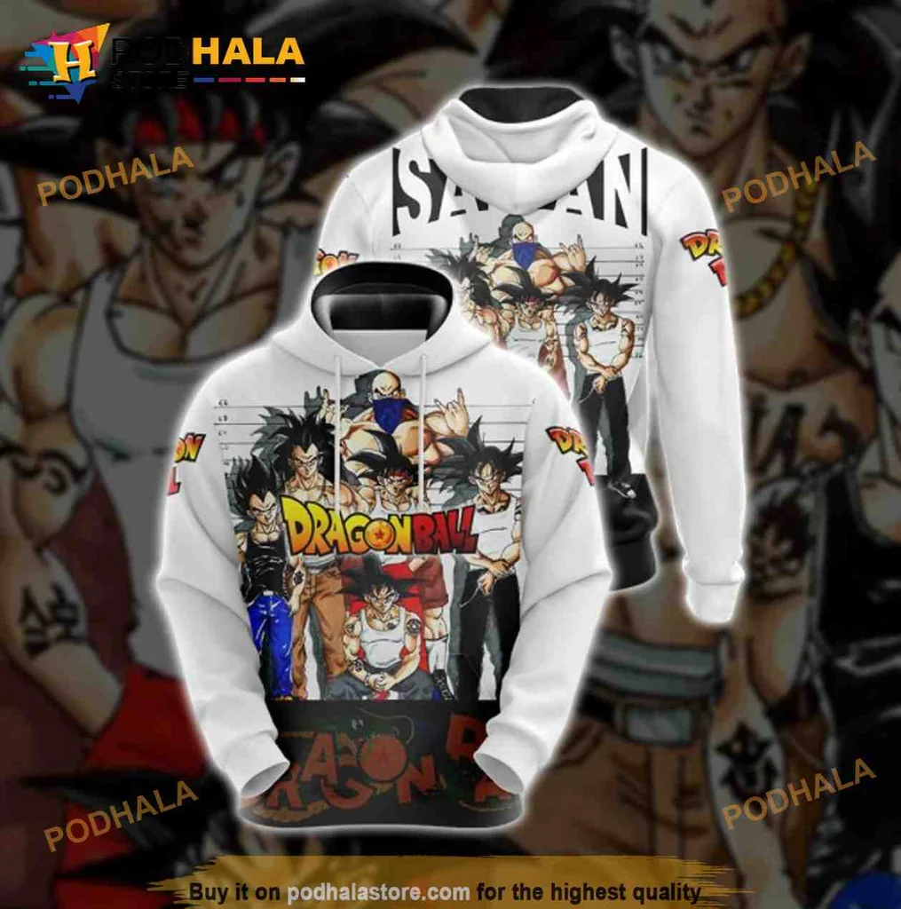 Vibrant Dragon Ball Z Characters 3d Hoodie Featuring Iconic Anime Design
