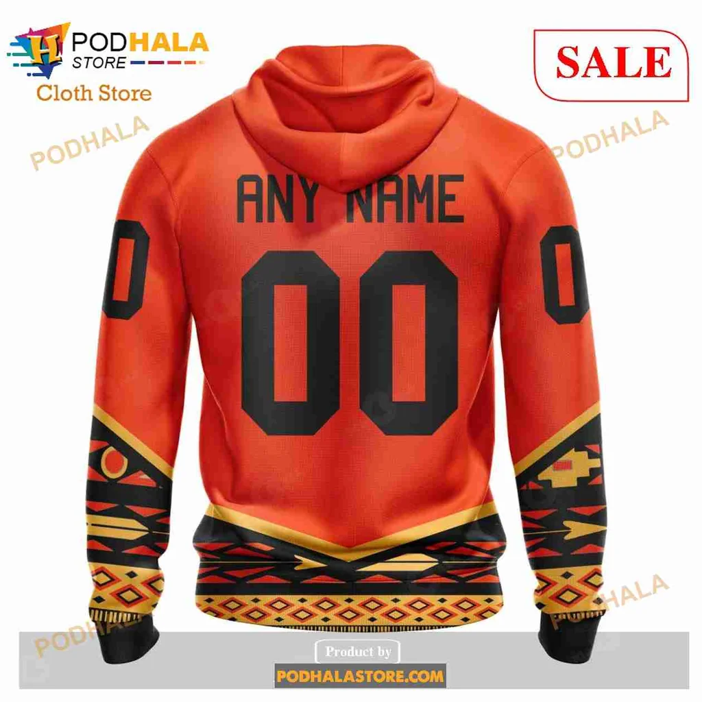 Vibrant Edmonton Oilers Indigenous Art Hoodie With Unique Design - View 2 Vibrant Edmonton Oilers Indigenous Art Hoodie With Unique Design - View 2