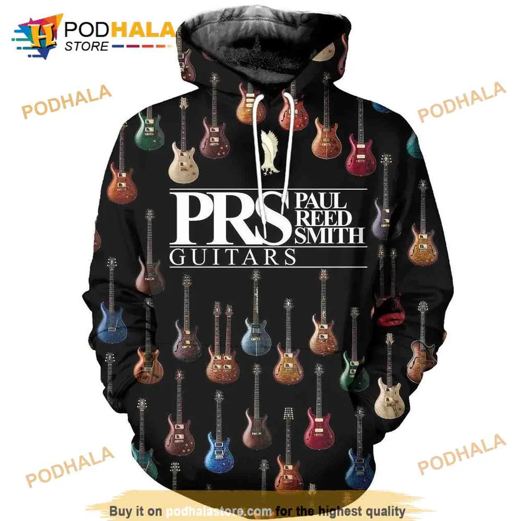 Vibrant Electric Guitar 3d Hoodie Featuring All Over Print Design