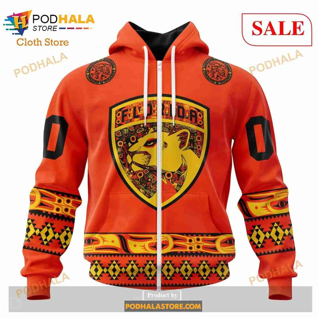 Vibrant Florida Panthers All Over Print Hoodie With Culturally Inspired Panther Design Vibrant Florida Panthers All Over Print Hoodie With Culturally Inspired Panther Design