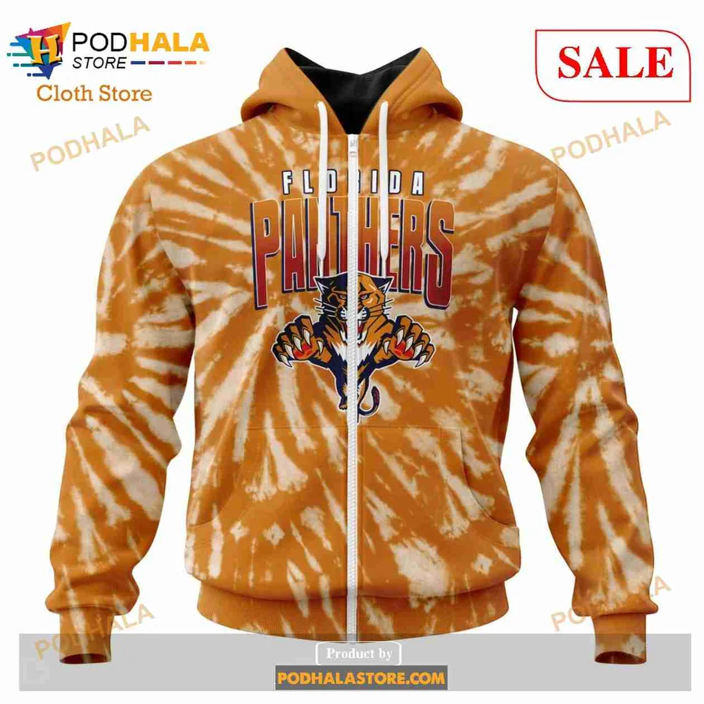 Vibrant Florida Panthers Tie Dye Hoodie, Retro 3d Sweatshirt Design - View 1 Vibrant Florida Panthers Tie Dye Hoodie, Retro 3d Sweatshirt Design - View 1