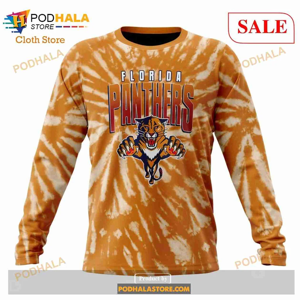 Vibrant Florida Panthers Tie Dye Hoodie, Retro 3d Sweatshirt Design - View 3 Vibrant Florida Panthers Tie Dye Hoodie, Retro 3d Sweatshirt Design - View 3
