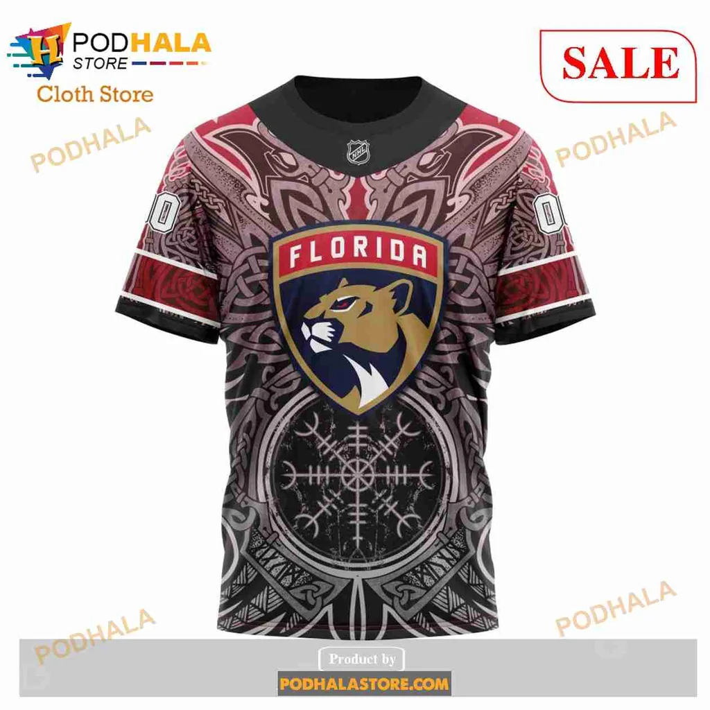 Vibrant Florida Panthers Viking Hoodie Featuring Bold Team Logo And Symbols - Product View 5 Vibrant Florida Panthers Viking Hoodie Featuring Bold Team Logo And Symbols - Product View 5