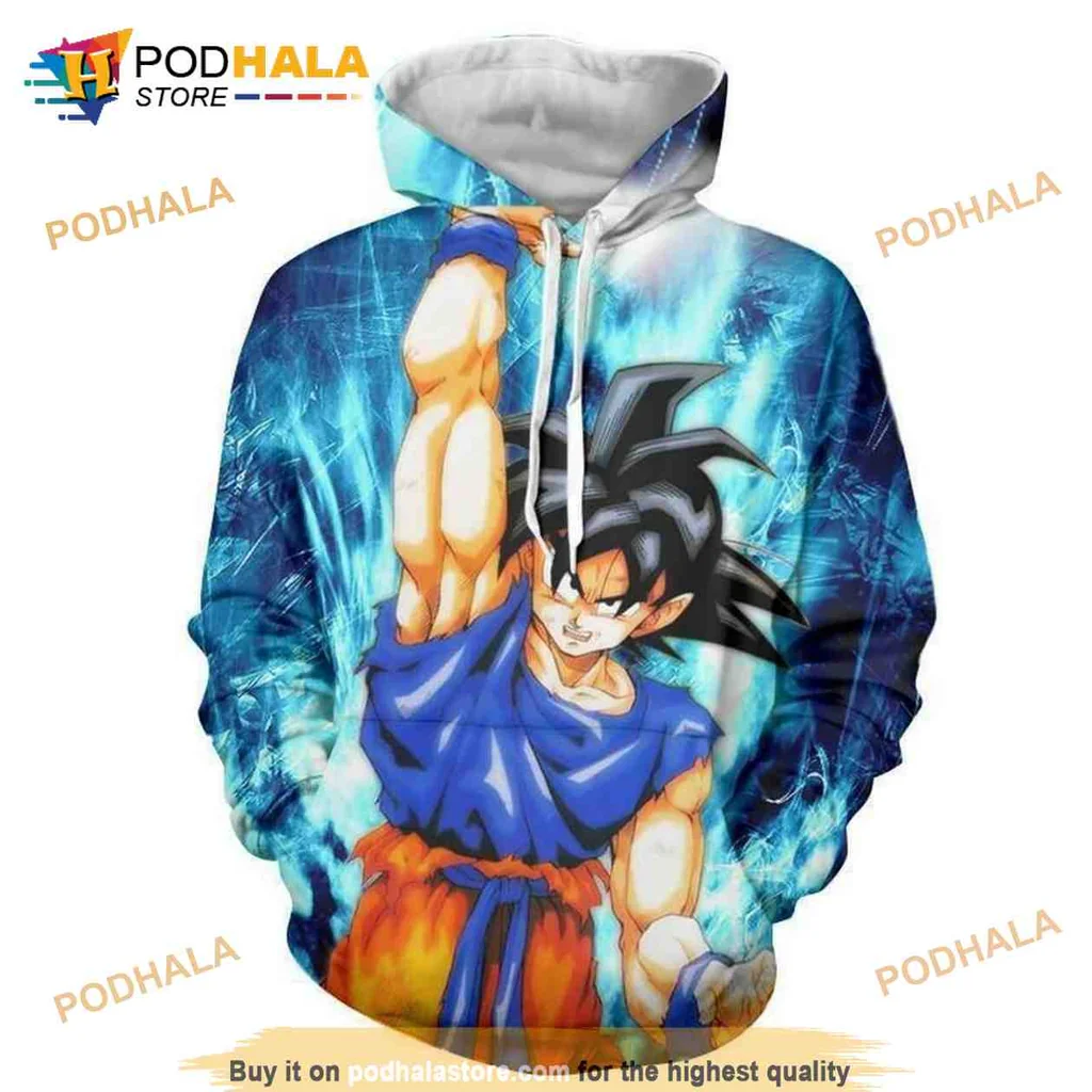 Vibrant Goku Dragon Ball 3d Hoodie Featuring Dynamic Energy Design