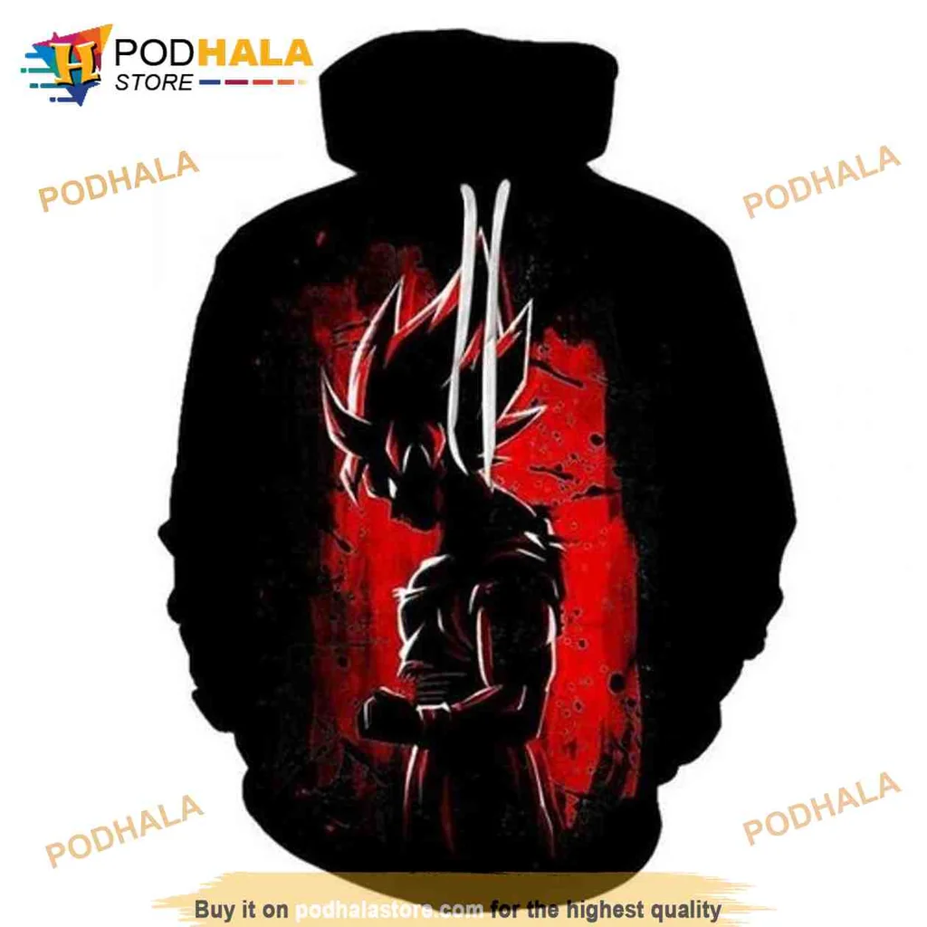 Vibrant Goku Dragon Ball Z 3d Hoodie Featuring Iconic Pose And Bold Colors