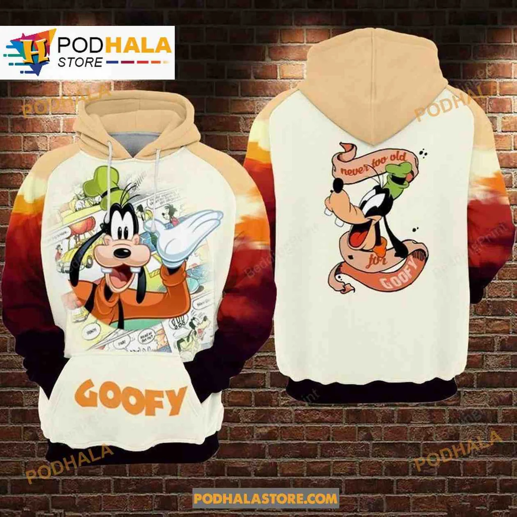 Vibrant Goofy Character 3d Hoodie, Never Too Old For Goofy Design