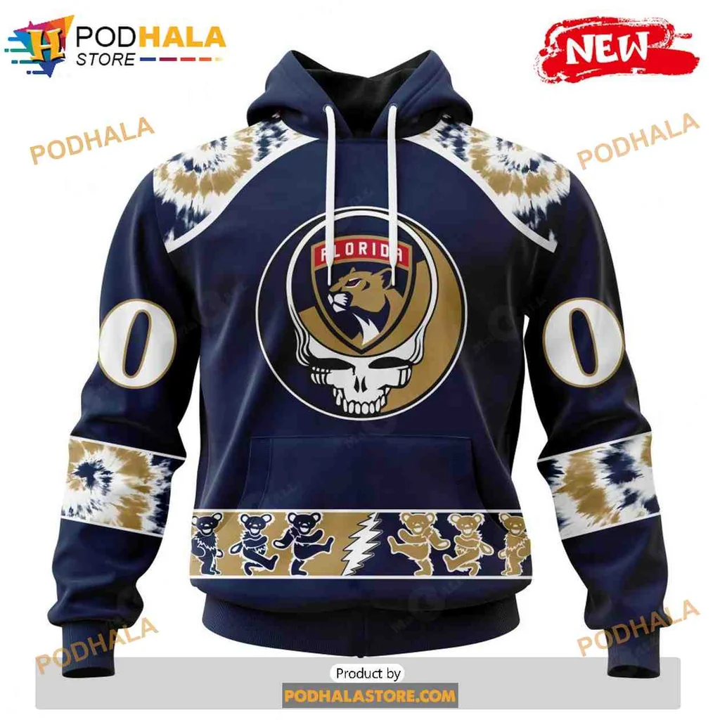 Vibrant Grateful Dead Florida Panthers 3d Hoodie With Colorful Skull Design