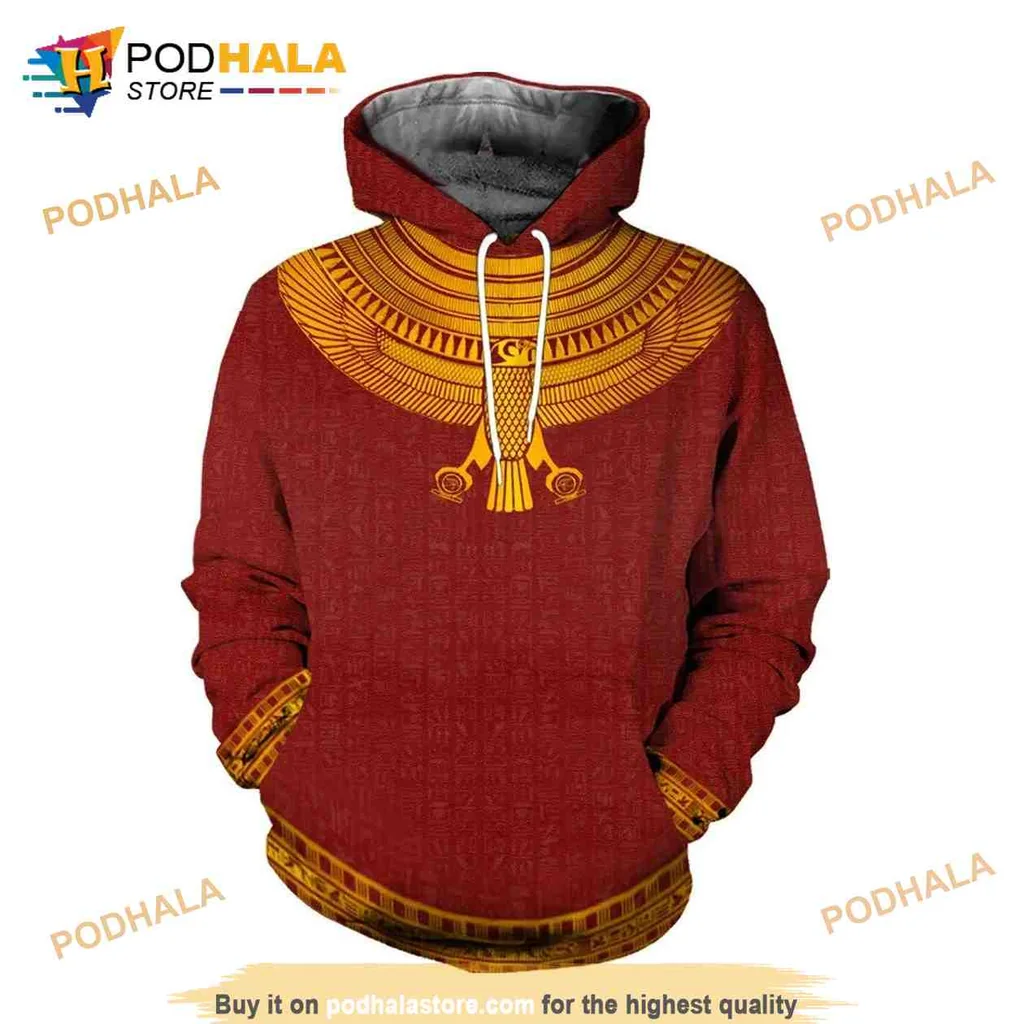 Vibrant Horus God 3d Hoodie Featuring Ancient Egyptian Motifs