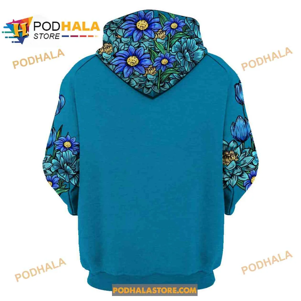 Vibrant Husky Floral All Over Print Hoodie Featuring Joyful Dog Illustration And Colorful Flowers Vibrant Husky Floral All Over Print Hoodie Featuring Joyful Dog Illustration And Colorful Flowers